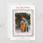 Watercolor Golvend Kerstslinger Frame Feestdagenkaart (Voorkant)