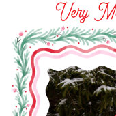 Watercolor Golvende Kerstslinger Frame Feestdagenkaart