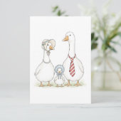 Watercolor Goose Baby Shower Plates Bedankkaart (Staand voorkant)
