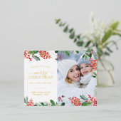 Watercolor Goud Folie Vakantie Wenskaart Folie Feestdagen Briefkaart (Staand Voorkant)