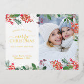 Watercolor Goud Folie Vakantie Wenskaart Folie Feestdagen Briefkaart (Voorkant)