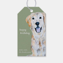 Watercolor Goud Retriever Hond Gelukkige Verjaarda