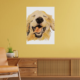 Watercolor Goud Retriever Hond Huisdier Dier Kunst Poster