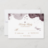 Watercolor Goud | RSVP Antwoordkaart Kaartje (Voorkant)