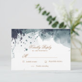 Watercolor Goud | RSVP-reactiekaart RSVP Kaartje (Staand voorkant)