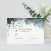 Watercolor Goud | RSVP-reactiekaart RSVP Kaartje (Staand voorkant)