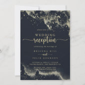 Watercolor Goud Spetter Bruiloftsreceptie   Kaart (Voorkant)