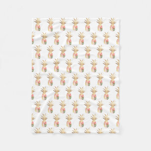 Watercolor Gouden Ananas Dekbed van Fleece Deken