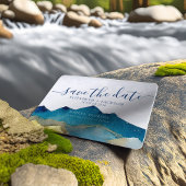 Watercolor Gouden Bergen Buiten Huwelijksfoto Save The Date