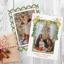 Watercolor Gouden Engelen Krans Kerst Foto