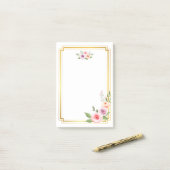 Watercolor & Gouden Frame Stijl Post-it® Notes (Op bureau)