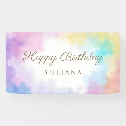 Watercolor Gradient Invitation Cute Elegant Femine Spandoek (Horizontaal)