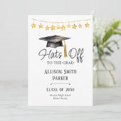 Watercolor Graduation Announcement One Photo Feestdagenkaart (Staand voorkant)