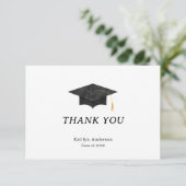 Watercolor Graduation Cap Thank You Card (Staand voorkant)