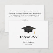 Watercolor Graduation Cap Thank You Card (Voorkant / Achterkant)