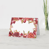 Watercolor Granaatappel Prettig Tu B'Sjvat Kaart (Achterkant)