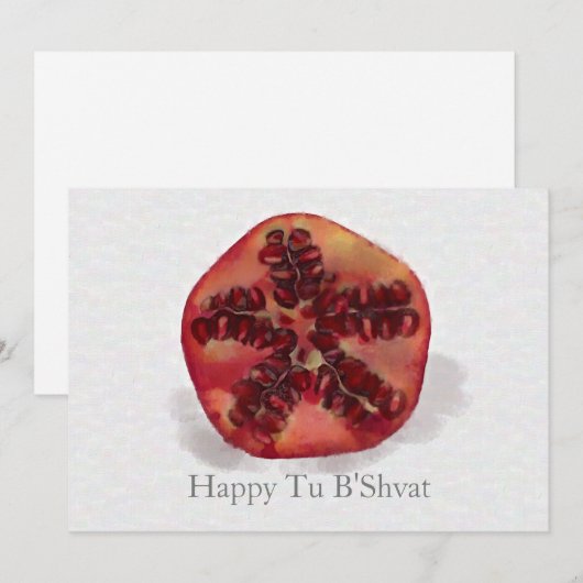 Watercolor granaatappel Tu B'Shvat kerstkaarten Feestdagenkaart (Voorkant / Achterkant)