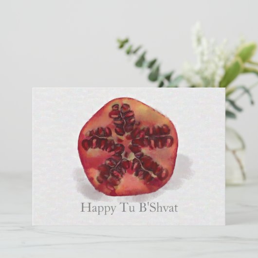 Watercolor granaatappel Tu B'Shvat kerstkaarten Feestdagenkaart (Staand voorkant)