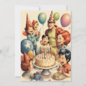 Watercolor Grappige Strip Verjaardagsscène Kaart (Achterkant)