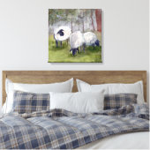 Watercolor Grazing Schapen Canvas Afdruk (Insitu (Slaapkamer))