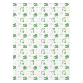 Watercolor Green and Yellow Golf Tournament  Tafelkleed