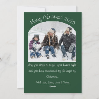 Watercolor Green Christmas Tree Winter Holiday Feestdagenkaart