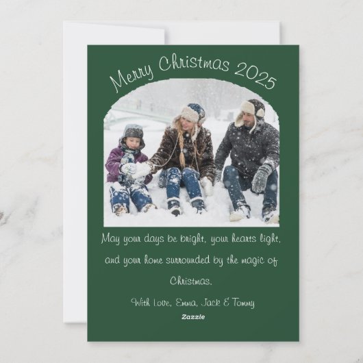 Watercolor Green Christmas Tree Winter Holiday Feestdagenkaart (Achterkant)