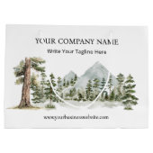 Watercolor Green Forest Outdoor Business Groot Cadeauzakje (Achterkant)