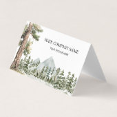 Watercolor Green Forest Outdoor Folded Visitekaartje (Voorkant)