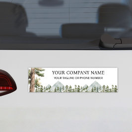 Watercolor Green Forest Personalized Business Bumpersticker
