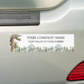 Watercolor Green Forest Personalized Business Bumpersticker (Op auto)