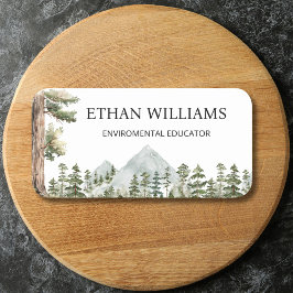 Watercolor Green Forest Personalized  Naamplaatje