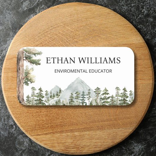 Watercolor Green Forest Personalized  Naamplaatje