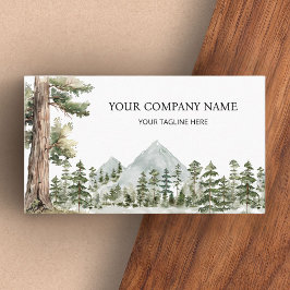 Watercolor Green Forest Personalized Outdoor Visitekaartje