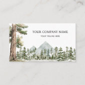 Watercolor Green Forest Personalized Outdoor Visitekaartje (Voorkant)