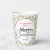 : Watercolor Green Grass – Festive Christmas Party Papieren Bekers (Achterkant)