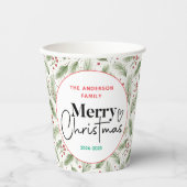 : Watercolor Green Grass – Festive Christmas Party Papieren Bekers (Voorkant)