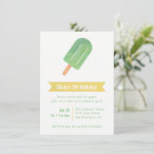 Watercolor Green Ice Pop Lolly Verjaardagsfeestje Kaart (Staand voorkant)