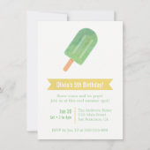 Watercolor Green Ice Pop Lolly Verjaardagsfeestje Kaart (Voorkant)