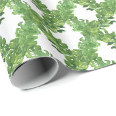 Watercolor Green Lattice Garland Cadeaupapier (Rol Hoek)