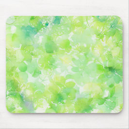 Watercolor Green Leaf Abstract Pattern Muismat