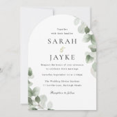 Watercolor Green Leaf Elegance Arch Wedding Kaart (Voorkant)
