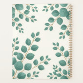 Watercolor Green Leaves Custom Planner (Achterkant)