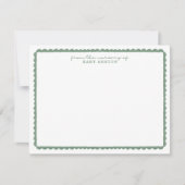 Watercolor Green Scalloped Nursery Note Card Aankondiging (Voorkant)