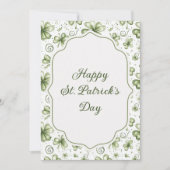 Watercolor Green Shamrocks Happy St. Patrick's Day Feestdagenkaart (Voorkant)