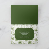 Watercolor Green Shamrocks Happy St. Patrick's Day Kaart (Binnen)