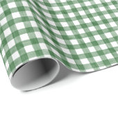 Watercolor Green & White Gingham Cadeaupapier (Rol Hoek)