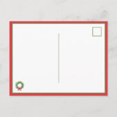 Watercolor Green Wreath With Red Gingham Bow Briefkaart (Achterkant)