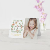 Watercolor Greenery and Rose Photo Valentine's Day Folie Wenskaart (Orchidee)