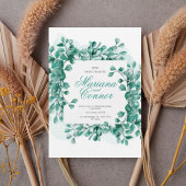 Watercolor Greenery Botanical Wedding Invitation Kaart